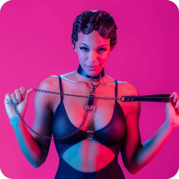 Euphoria Collection Collar With Chain Leash By CalExotics