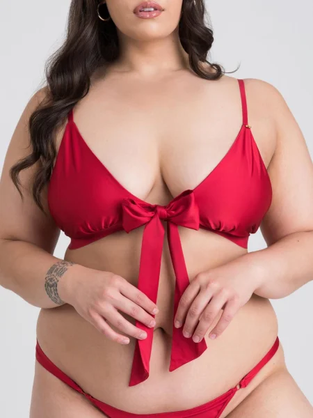 Lovehoney Plus Size Unwrap Me Red Satin Bra Gift Set