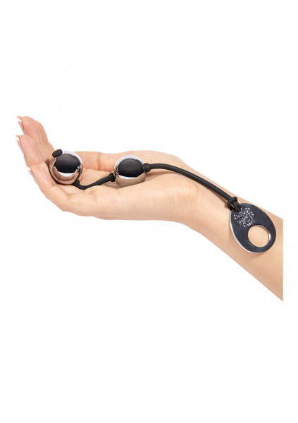 Inner Goddess Metal Ben Wa Balls - Black/Silver - Jiggle Balls