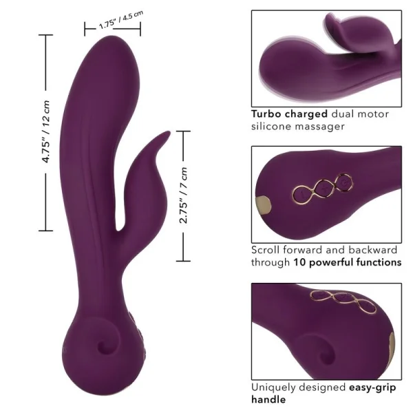 Obsession Desire Rechargeable Waterproof Silicone Rabbit Vibrator By CalExotics - Purple