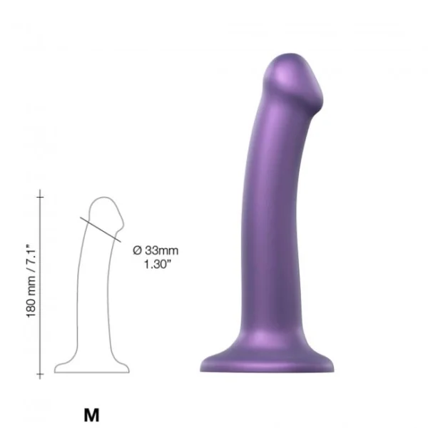 StrapOnMe Mono Density Dildo Metallic Purple Size M Shine