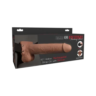 Fetish Fantasy Series 10 Hollow Rechargeable Strap on With Remote Tan