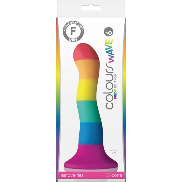 Colours Pride Edition 6" Wave Silicone Suction Cup Dildo - Rainbow — image 4 of 4