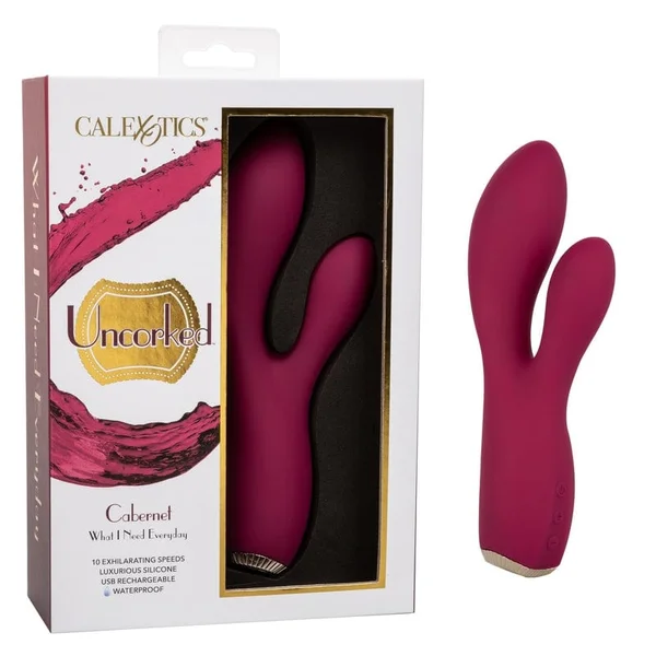 Uncorked Cabernet Waterproof Rechargeable Silicone Dual Stimulation Vibrator By CalExotics — image 14 of 19