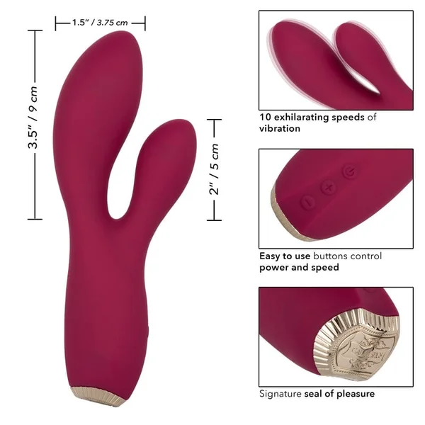 Uncorked Cabernet Waterproof Rechargeable Silicone Dual Stimulation Vibrator By CalExotics — image 18 of 19