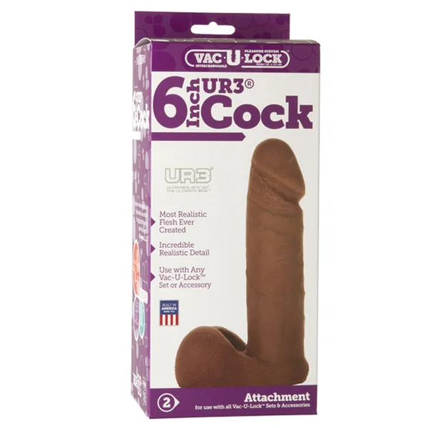 Doc Johnson Vac-U-Lock 6" UR3 Realistic Cock - Caramel — image 3 of 3
