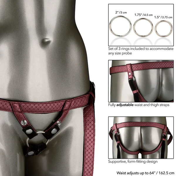 Her Royal Harness The Regal Duchess O-Ring Harness by CalExotics - Red — image 7 of 10