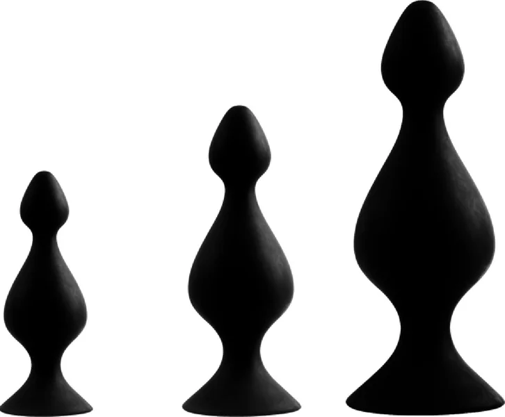Back Up Silicone Butt Plug Set (Black) — image 12 of 14