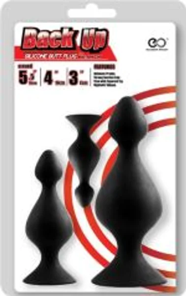 Back Up Silicone Butt Plug Set (Black) — image 13 of 14