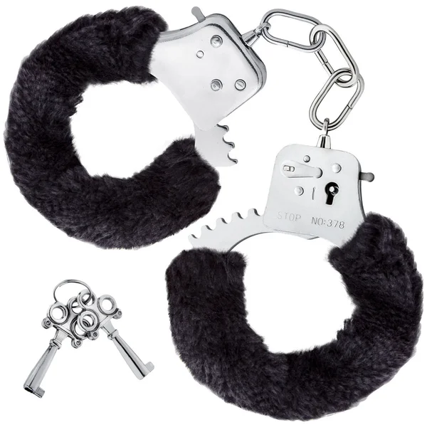 Temptasia Cuffs By Blush Novelties - Black Furry Handcuffs — image 8 of 14