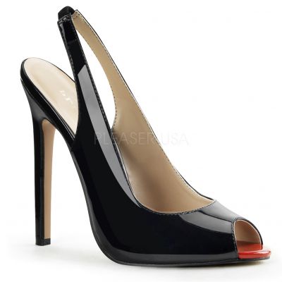 5 inches Heel Slingback Peep Toe Pump