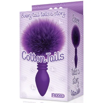 The 9 s Cottontails Ribbed Purple Purple Butt Plug with Bunny Tail