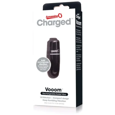 Charged Vooom Rechargeable Bullet Vibe Black