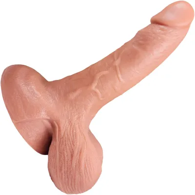 The Rebel 7 Inch Silicone Realistic Dildo With Balls Suction Cup Base By Fukena Vanilla