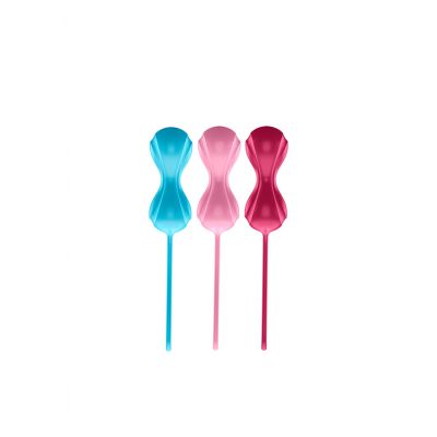 Power Balls Kegel Set of 3 Turquoise Red Pink Ben Wa Balls