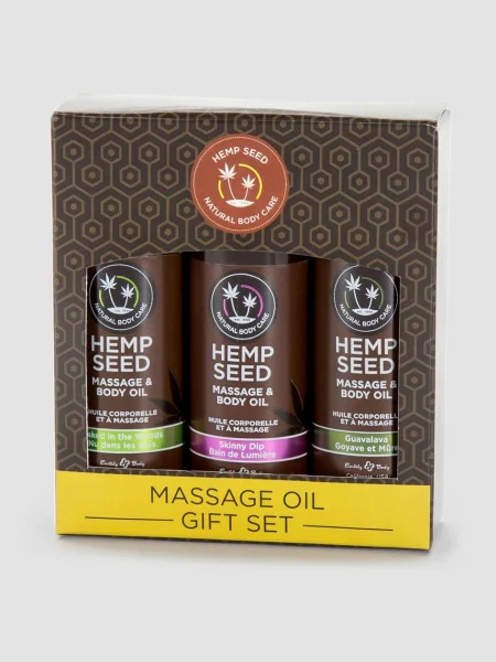 Earthly Body Hemp Seed Massage Oil Gift Set (3 x 1 fl. oz)