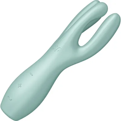 Satisfyer Threesome 3 Rechargeable Waterproof 12 Function Dual Stimulation Vibrator Mint