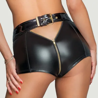Noir Sexy Shorts with Full Zip