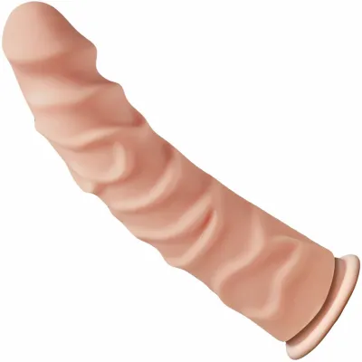 The D Ragin D 8 Suction Cup Dildo by Doc Johnson Vanilla