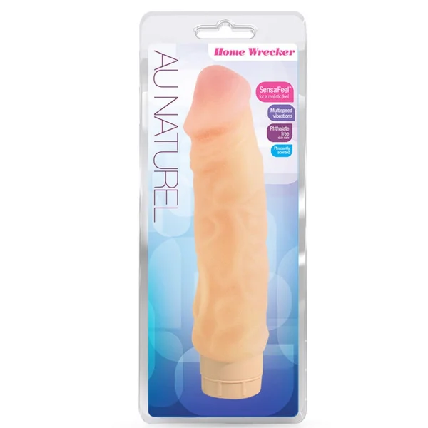 Au Naturel Wrecker Sensa Feel Dual Density Vibrating Dildo by Blush - Vanilla