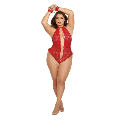 Teddy With Restraints Queen Size Rouge