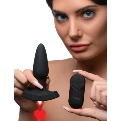 Laser Heart Anal Plug With Remote Control Small