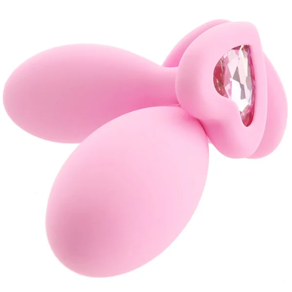 First Time Crystal Booty Duo Silicone Anal Plug 2 Piece Set By CalExotics - Pink