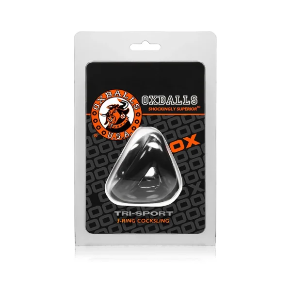 Oxballs Atomic Jock Tri-Sport 3 Ring Sling Cockring Black — image 10 of 10