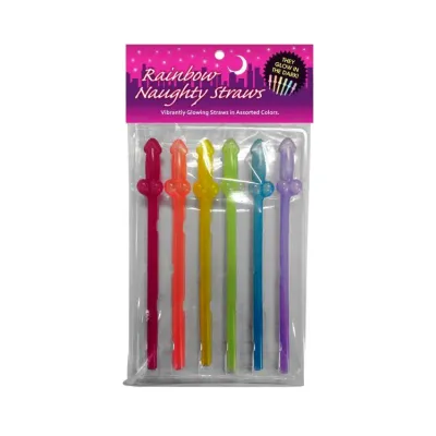 Kheper Games Glow In The Dark Rainbow Penis Straws