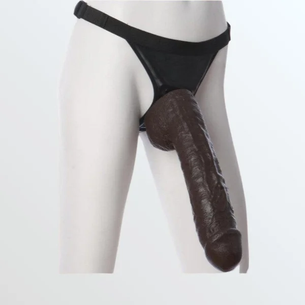 Doc Johnson Vac-U-Lock Realistic Hung 12" Cock - Chocolate — image 25 of 25