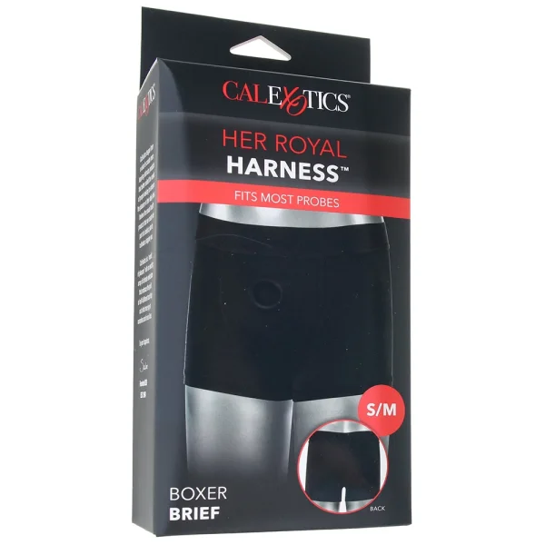 Her Royal Harness Boxer Brief Strap-On Harness by CalExotics - Small / Medium