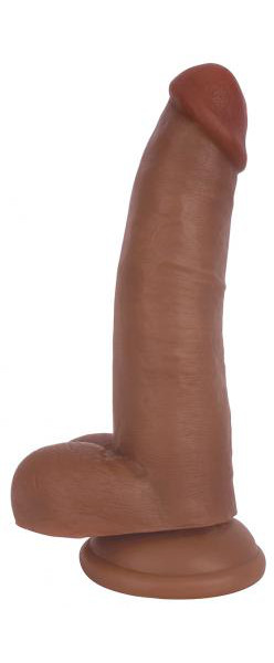 21 CM Realistic Dildo With Scrotum - Brown