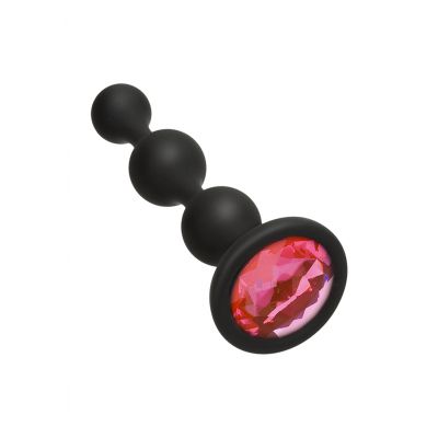 Booty Bling Wearable Silicone beads Pink Cat Tail Butt Plug