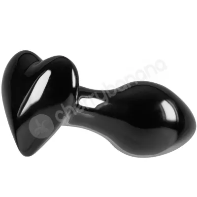 Crystal Heart Black Glass 2 7 Butt Plug