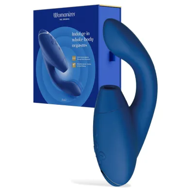 Womanizer Duo 2 8 Rabbit Vibrator with Pleasure Air Clitoral Suction Afterglow Smart Silence