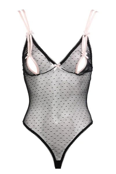 Dita Von Teese Von Follies Coquine Black Mesh Bodysuit with Cut Out Detailing