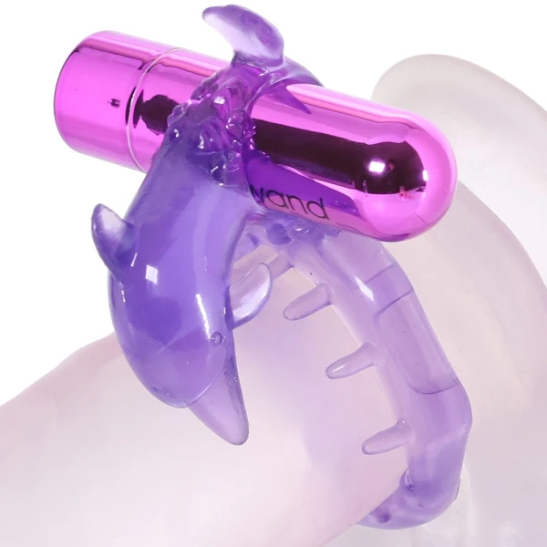 BodyWand Rechargeable Dancing Dolphin Tickle Ring in Purple — image 5 of 6