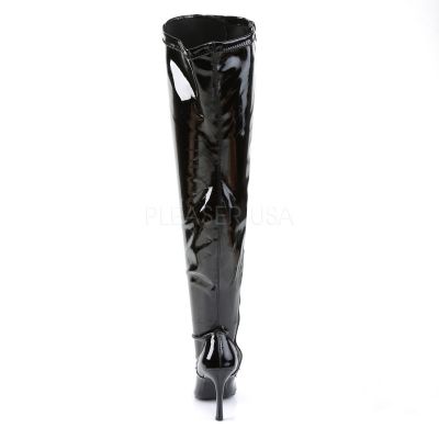 DOMINATRIX 3024X 5 Heel Wide Width Shaft Lace Up Thigh High Boot Plus Clearance
