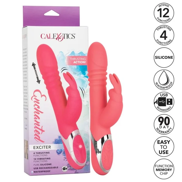 Enchanted Exciter Silicone Rechargeable Thrusting Rotating Dual Stimulation Vibrator by CalExotics — image 19 of 19