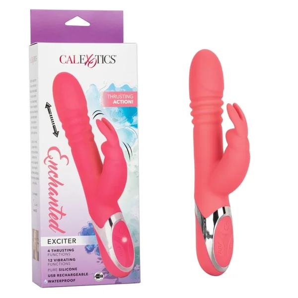Enchanted Exciter Silicone Rechargeable Thrusting Rotating Dual Stimulation Vibrator by CalExotics — image 14 of 19
