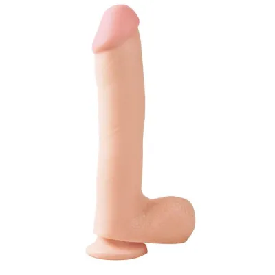 Basix 10 Inch Suction Cup Dildo Flesh 10 Inch