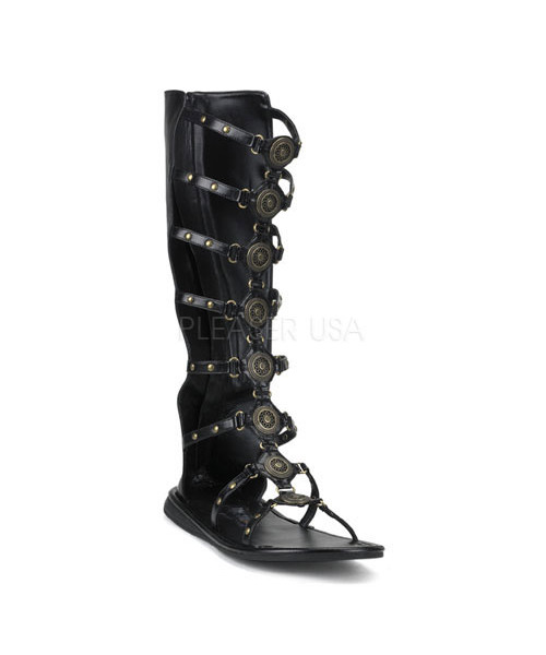 ROMAN-15 - Blk Pu Men's Roman, Gladiator Sandal
