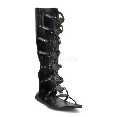 ROMAN 15 Blk Pu Men s Roman Gladiator Sandal