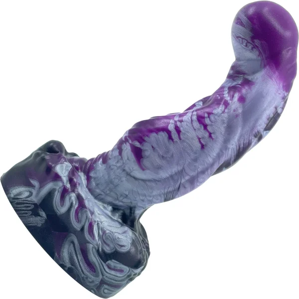 The Aliter Bent Knot Alien Monster 6.75" Silicone Dildo By Uberrime - Storm