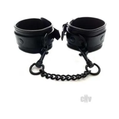 Rouge Leather Wrist Cuffs Black With Black Accessories