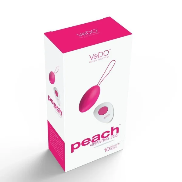 VeDO Peach Remote-Controlled Vibrating Egg - 'Foxy Pink'