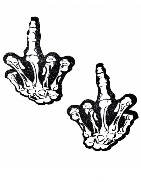 Neva Nude Middle Finger Skeleton Pasties