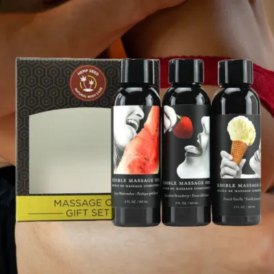 Hempseed Edible Massage Oil Gift Set 2oz x 3