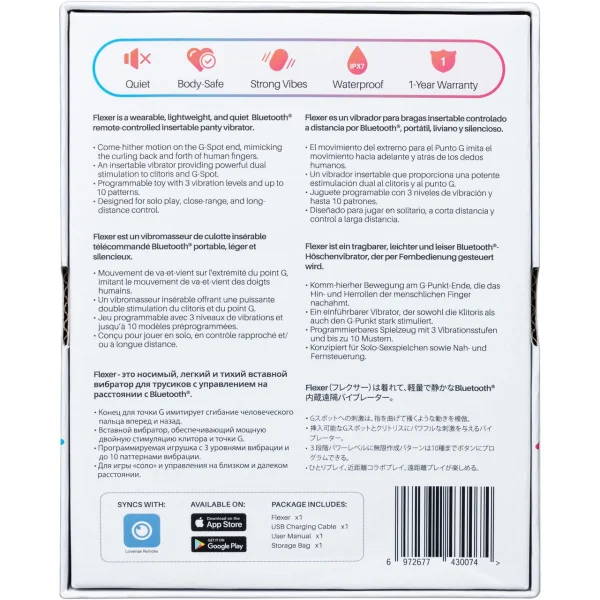 Lovense Flexer App Enabled Silicone Waterproof Rechargeable Hands Free Panty Vibrator