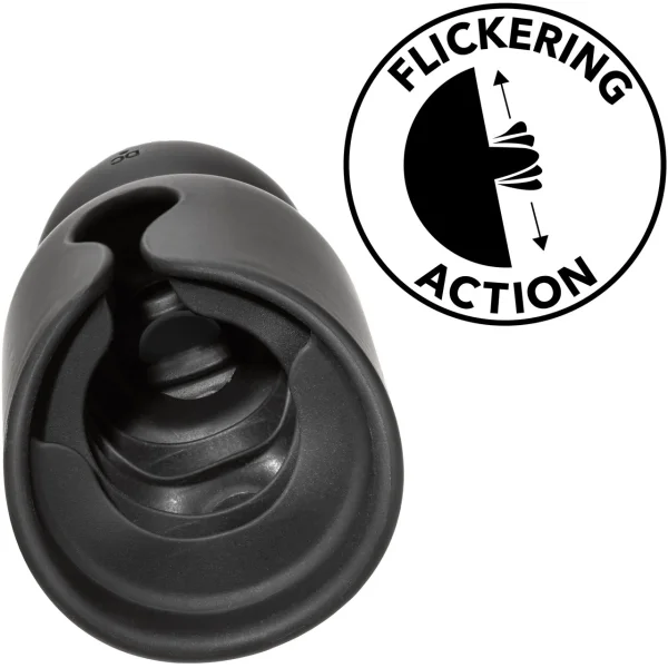 Boundless Flickering Silicone Stroker Penis Masturbator By CalExotics - Black